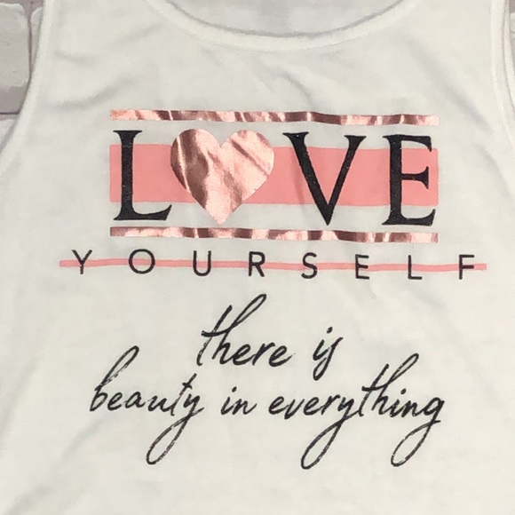 Girls' Rose Gold and Glitter Accented Tank top - Picture 2 of 3